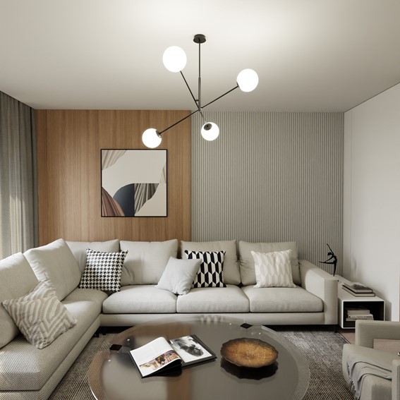 Lampa Sufitowa LINEAR 4 Czarny/Opal