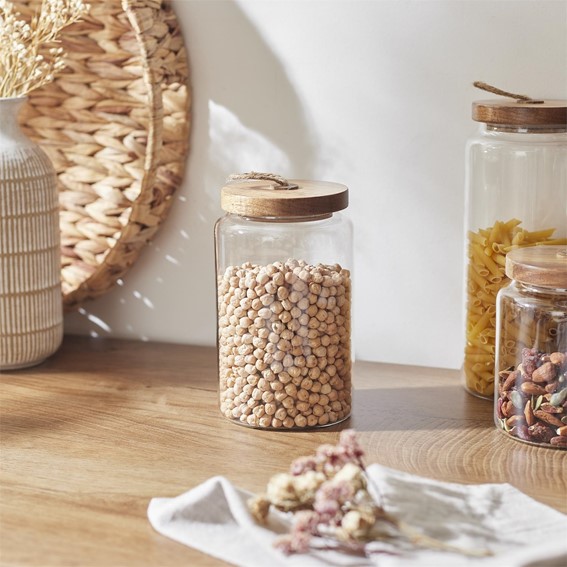 Słoik Szklany z Pokrywką z Akacji 23cm