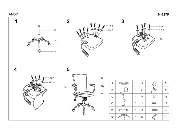 Fotel Młodzieżowy ANDY Popielaty/Czarny