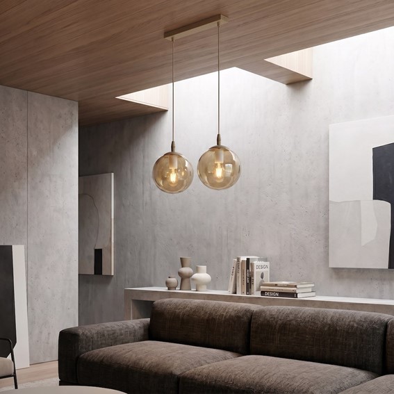 Lampa Wisząca COSMO 2 Beżowy/Miodowy