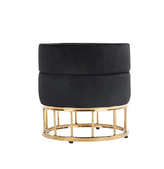 Pufa Velvet P3-FX (G) Czarny/Złoty