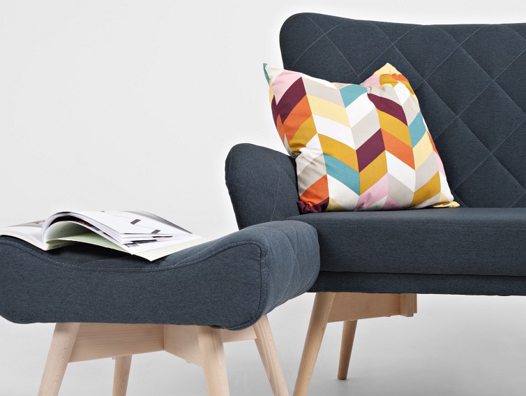 Sofa 2 os. Karro 137x90x103 Głębia Oceanu/Naturalny