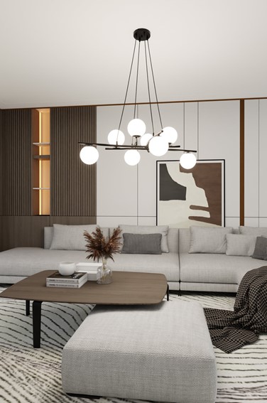 Lampa Wisząca ESSA 8 Czarny/Opal