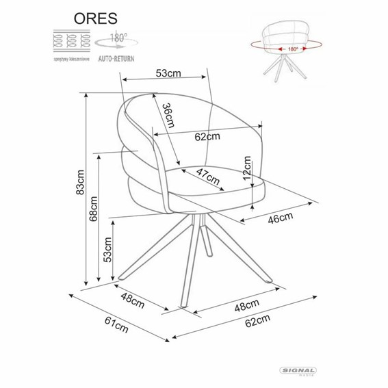 Krzesło ORES Beż/Czarny Mat