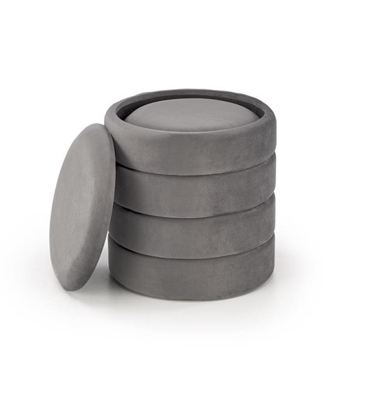 Zestaw 2 Puf PACHO Popielaty