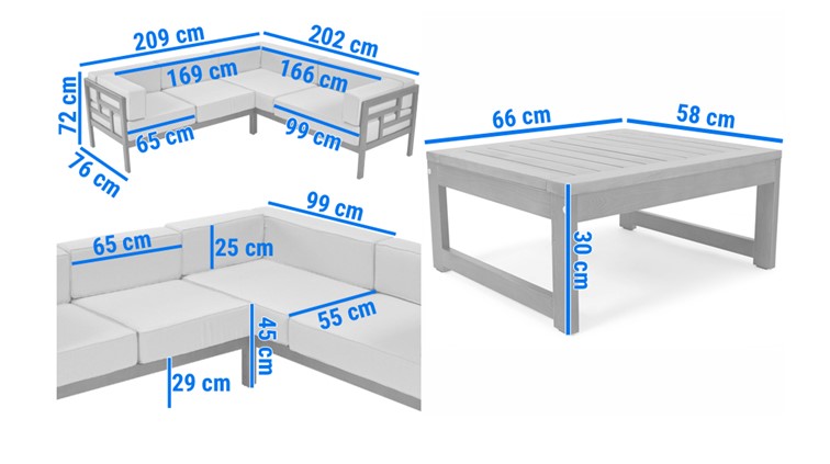 Narożnik Ogrodowy EDEN 6 Osobowy Brązowy/Grafitowy
