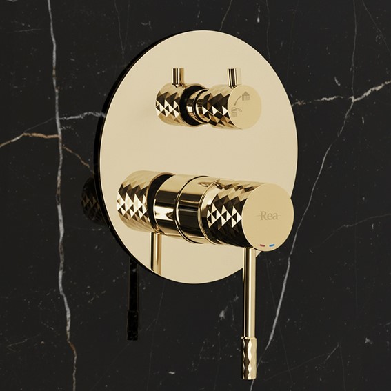 Zestaw Natryskowy Podtynkowy LUNGO DIAMOND + BOX Złoty