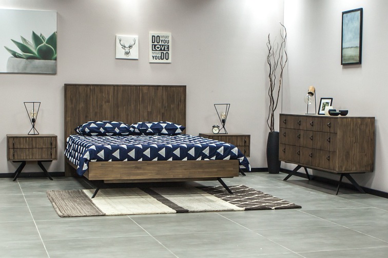 Łóżko Massa K01 200x180 Czarny/Brązowy