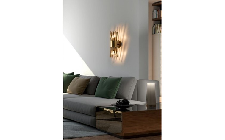 Lampa Ścienna LORENZO Złoty/Transparentny