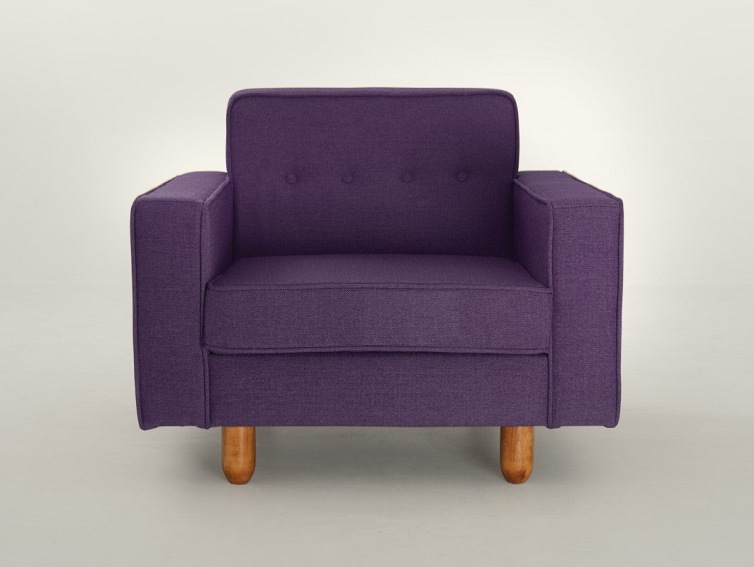 Fotel Zugo 96x84x80 Śliwkowy/Orzech