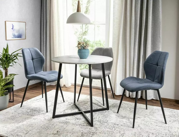 Stół LUNA fi90 Czarny/Biały