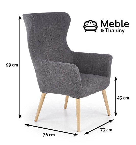 Fotel Wypoczynkowy COTTO Ciemny Popiel