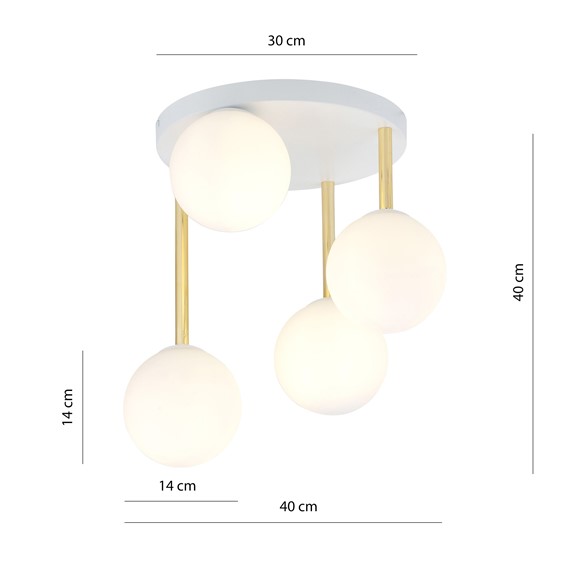 Lampa Sufitowa DOLCE 4 Biały/Opal