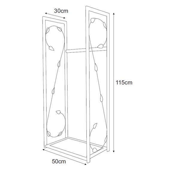 Stojak Na Drewno KAJA HOME KS-22 LIŚĆ L Czarny