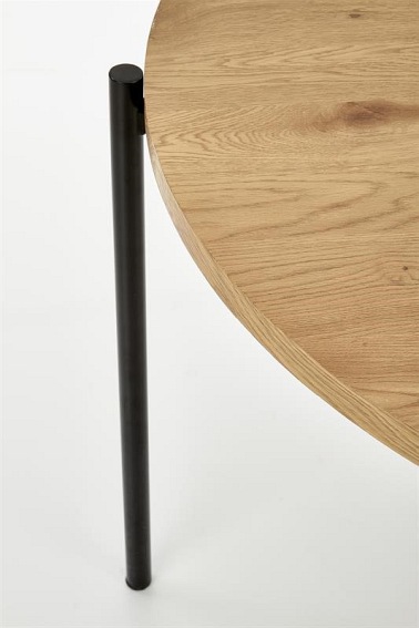 Stół Okrągły Morgan 76x120 Dąb Zloty/Czarny