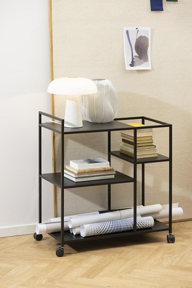 Konsola Wózek na Kółkach NEWCASTLE Czarny