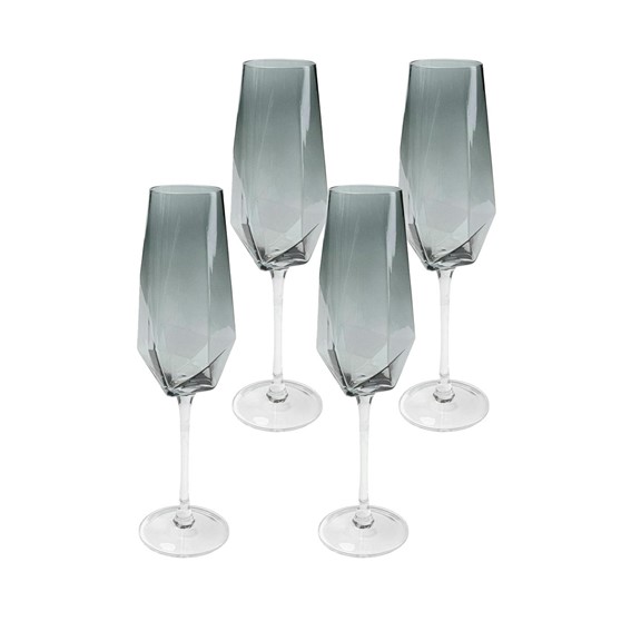 Komplet (4 szt.) Kieliszek do Szampana DIAMOND SMOKE 365ml