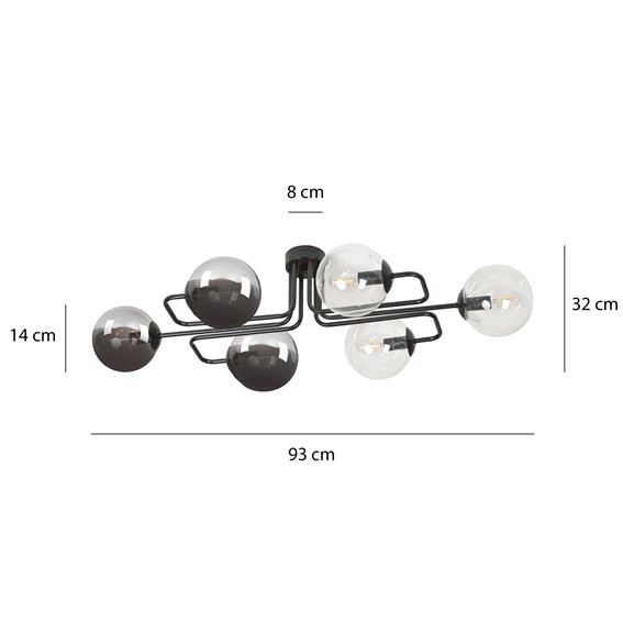 Lampa Sufitowa BRENDI 6A MIX3 Czarny
