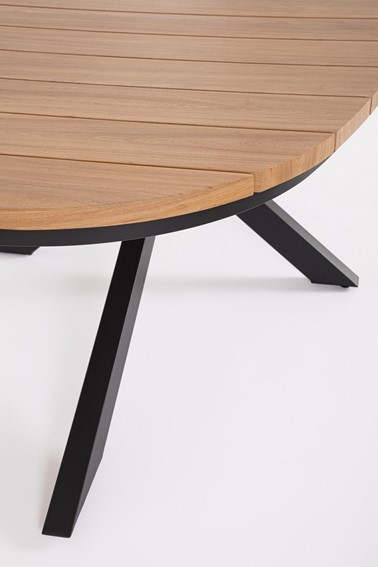 Stół Ogrodowy ZELMAR 218x115cm Brązowy/Czarny