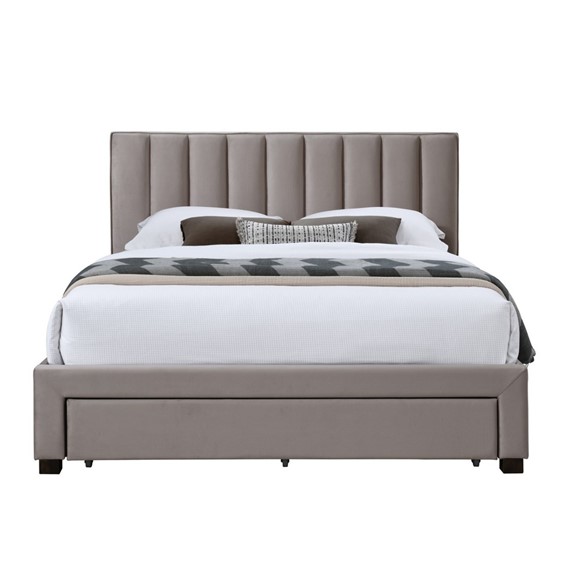 Łóżko GRACE z Szufladami Velvet 160x200 cm Beżowy