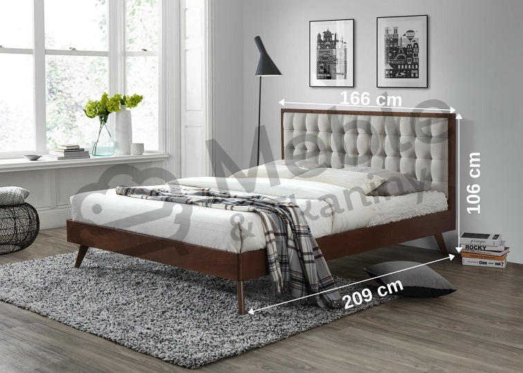 Łóżko SOLOMO 160x200 Beżowy/Orzech