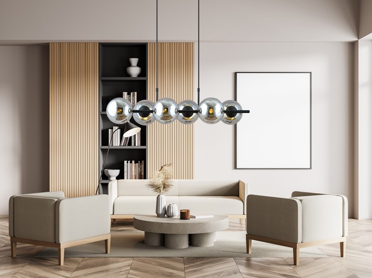 Lampa Wisząca RORY 6 Czarny/Grafitowy