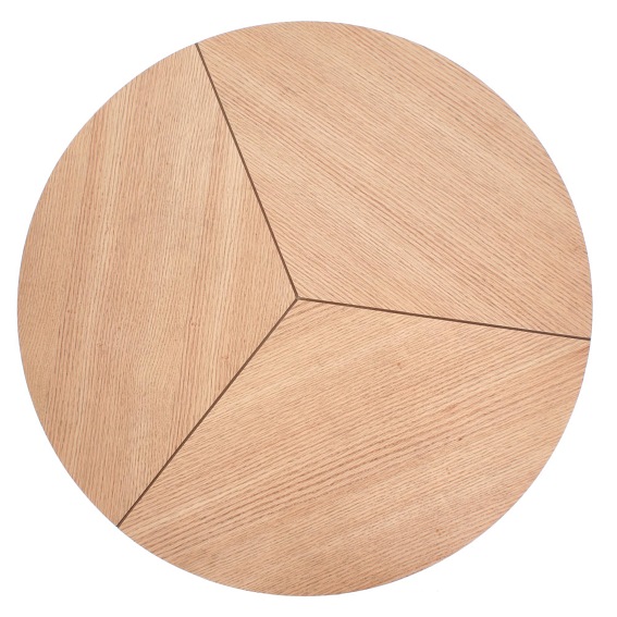 Ława KARIDA fi80 Dąb Naturalny/Czarny