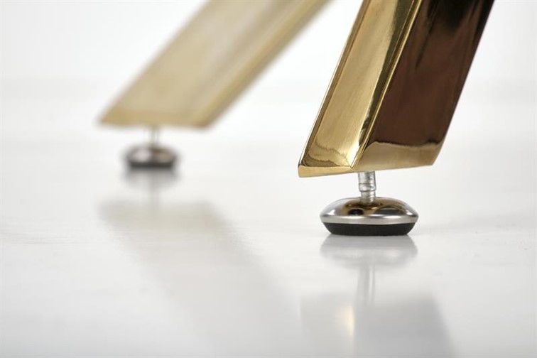 Stół RAYMOND 2 fi100 Złoty/Biały Marmur