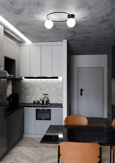 Lampa Sufitowa SOPRA 2 Czarny/Opal