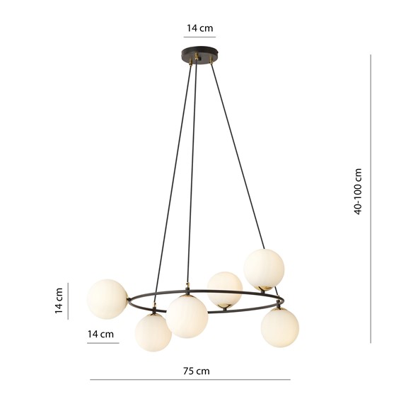 Lampa Wisząca AZURA 6 Opal