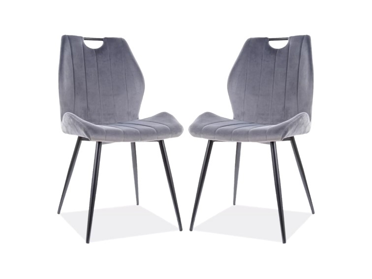 Zestaw 2x Krzesło ARCO Velvet Czarny/Szary Bluvel 14