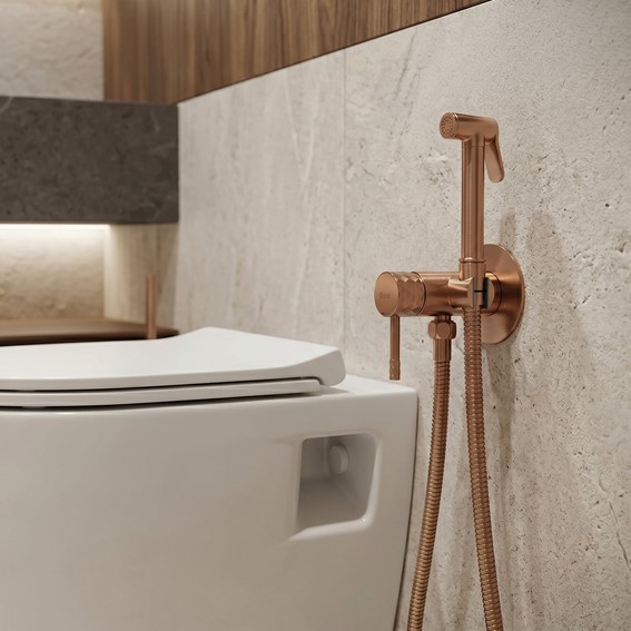 Bateria Bidetowa LUNGO LOOP DIAMOND Miedź Szczotkowana