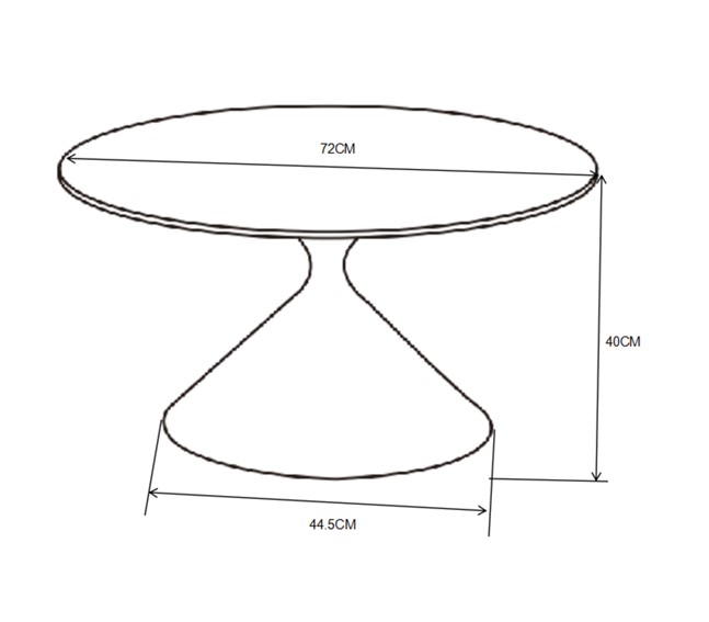 Ława L19-FX fi72 Biały Marmur/Czarny