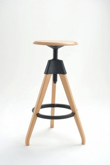 Hoker TOM czarny - polipropylen, drewno bukowe