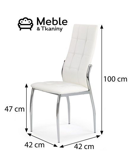 Krzesło K209 Chrom/Biały Ekoskóra