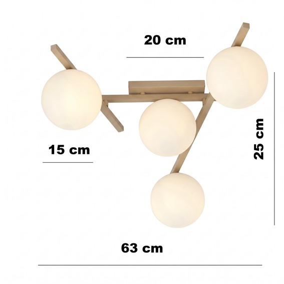 Lampa Sufitowa SMART 4 Beżowy/Opal