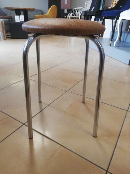 Taboret TOP Chrom/Jasny Brąz (B-09)