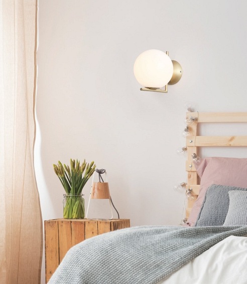 Kinkiet HALM 20 Mosiądz Szkło