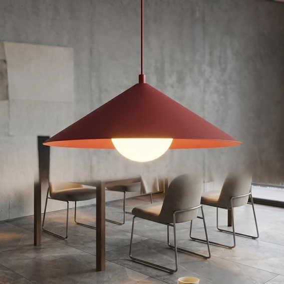 Lampa Wisząca MONO 1M Burgundowy/Opal