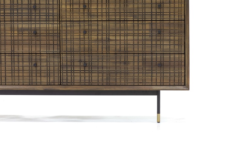 Komoda MAZE B04 45x155x80 Czarny/Brązowy