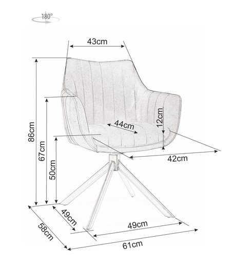Krzesło AZALIA Velvet Czarny/Szary Bluvel 14