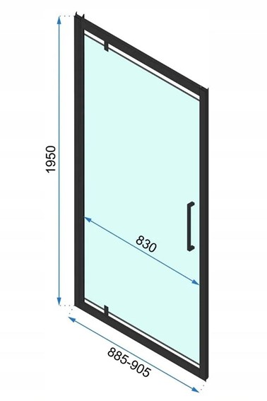 Drzwi Prysznicowe RAPID SWING 90 Złoty Szczotkowany