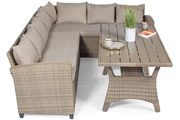 Narożnik Ogrodowy Sztokholm 6-Osobowy Cappuccino