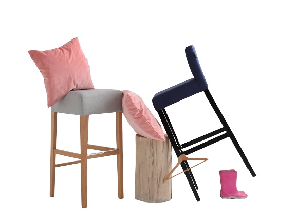 Stołek Barowy z Oparciem Wilton Bar 41x45x113 Personalizowany