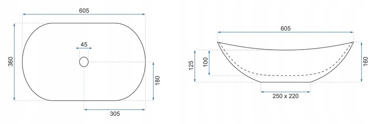 Umywalka Nablatowa ROYAL GRANIT SHINY Szary