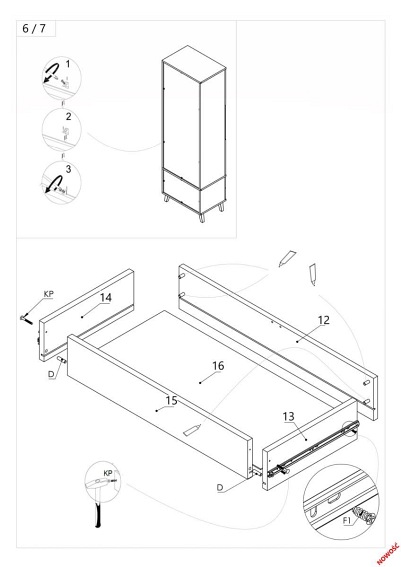 NEST W-2 witryna dąb lefkas/ czarny