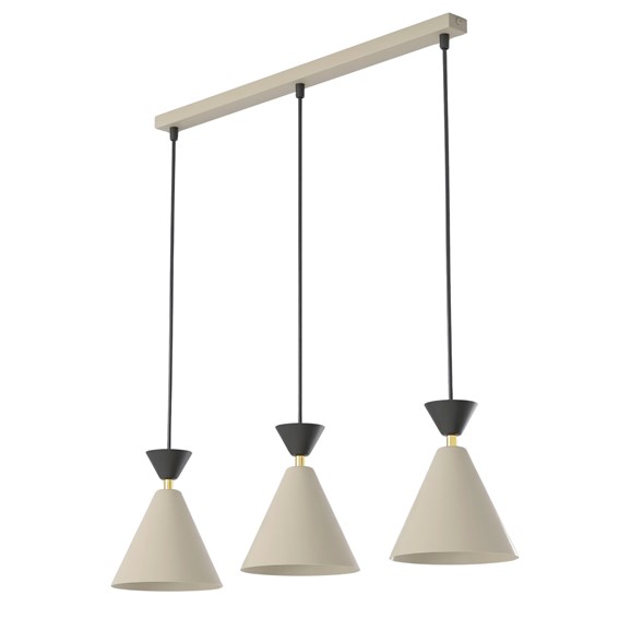 Lampa Wisząca KLEVER 3 Beżowy/Czarny