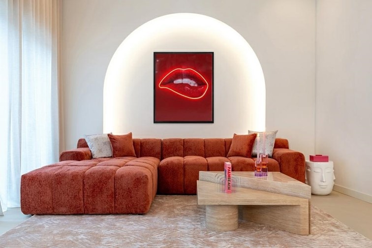 Sofa Narożna CUBE L Bordowy