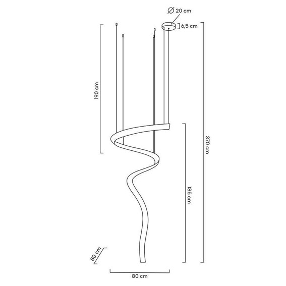 Lampa Wisząca WAVE CORDON 1A Srebrny/Transparentny