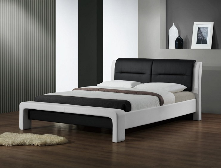Łóżko CASSANDRA 160 cm biało-czarny